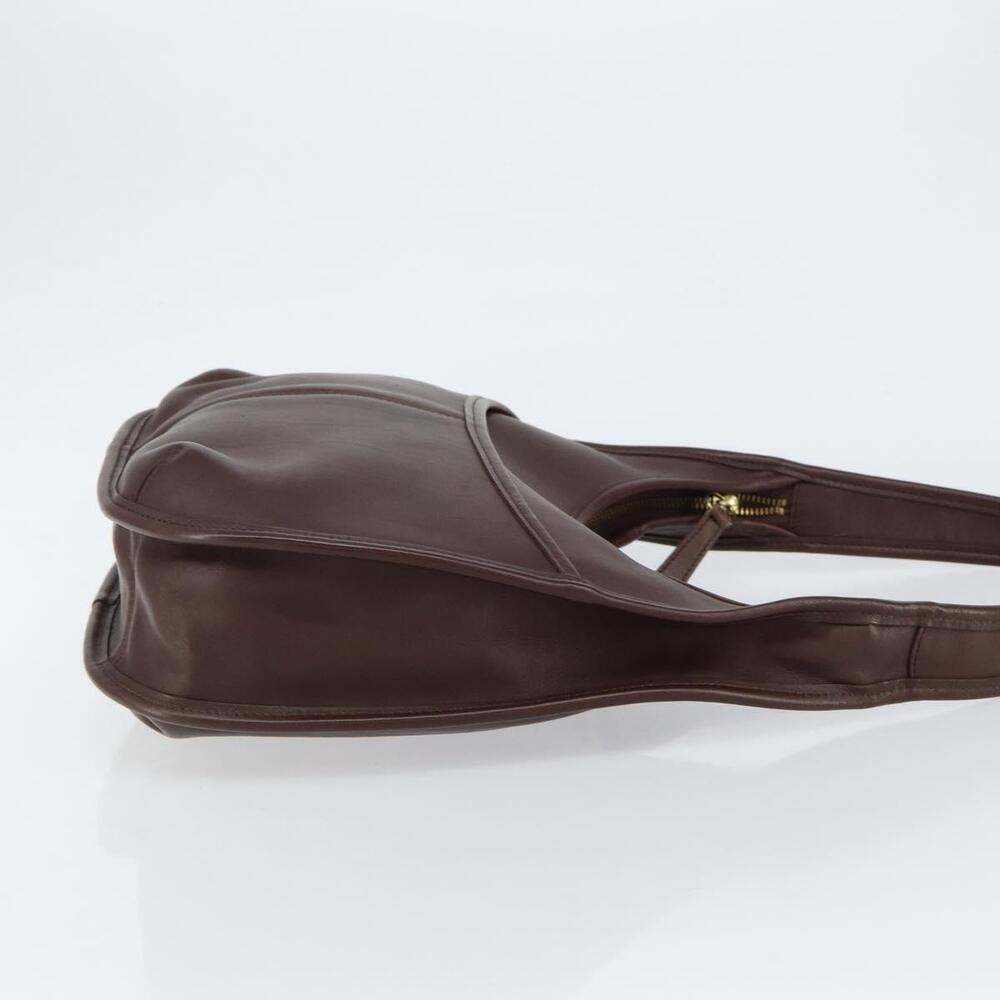 Coach Shoulder Bag Leather Dark Brown Auth 149672 - Picture 3 of 16